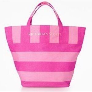VICTORIA’S SECRET Vintage Pink Stripe Oversized Bucket Bag